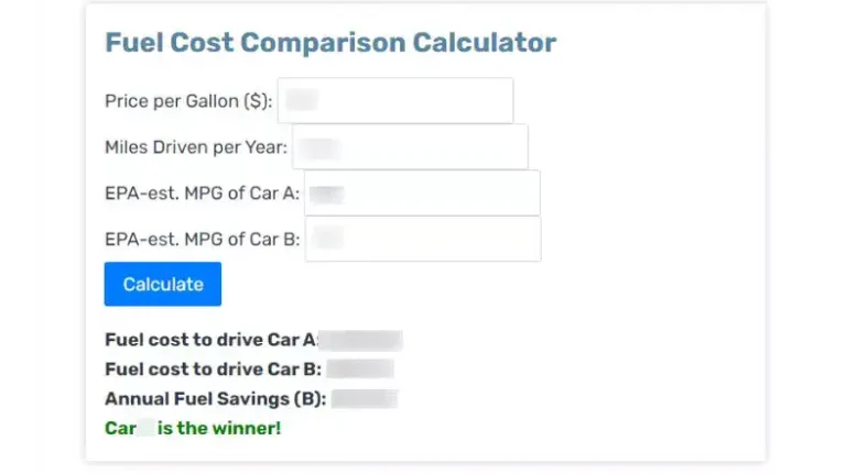 Fuel Cost Comparison Calculator
