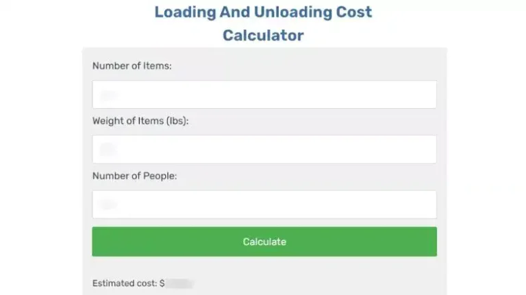 Loading And Unloading Cost Calculator